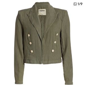 L'AGENCE Khaki Double-Breasted Women's Blazer